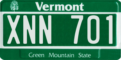 VT license plate XNN701