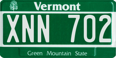 VT license plate XNN702