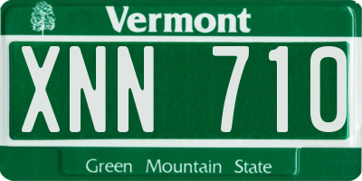 VT license plate XNN710