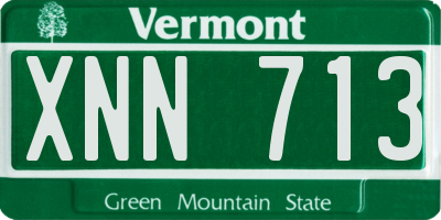VT license plate XNN713