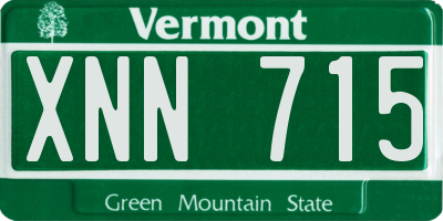 VT license plate XNN715