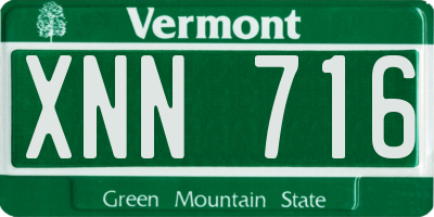 VT license plate XNN716
