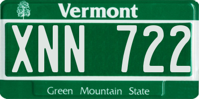 VT license plate XNN722
