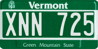 VT license plate XNN725