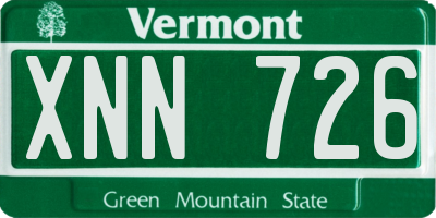 VT license plate XNN726
