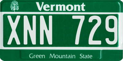 VT license plate XNN729
