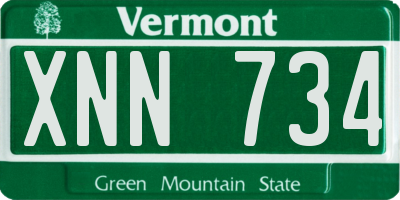 VT license plate XNN734