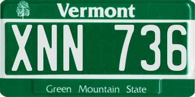 VT license plate XNN736