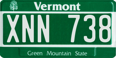 VT license plate XNN738