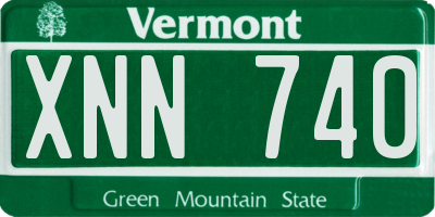VT license plate XNN740