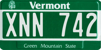 VT license plate XNN742