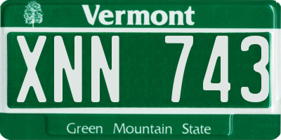 VT license plate XNN743
