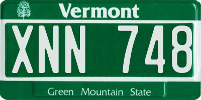 VT license plate XNN748
