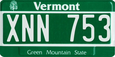 VT license plate XNN753