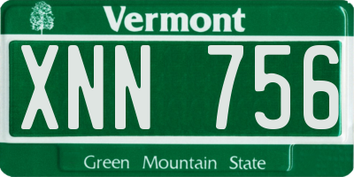 VT license plate XNN756
