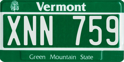 VT license plate XNN759