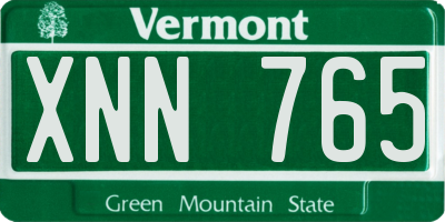 VT license plate XNN765
