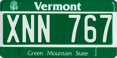 VT license plate XNN767