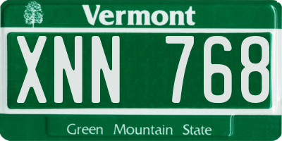 VT license plate XNN768