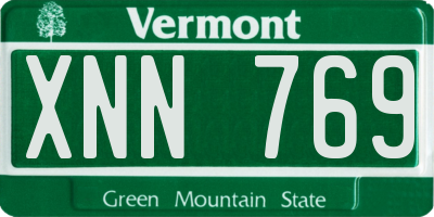 VT license plate XNN769