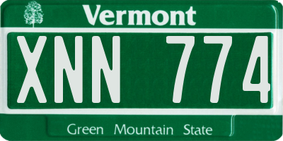 VT license plate XNN774