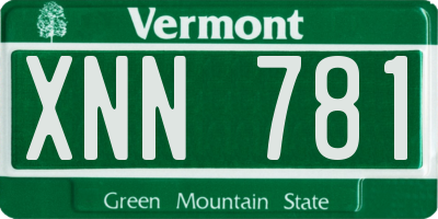 VT license plate XNN781