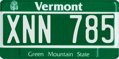 VT license plate XNN785