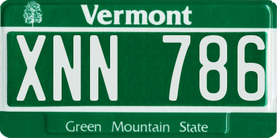 VT license plate XNN786