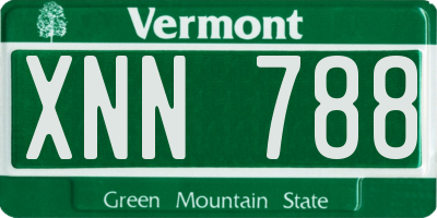 VT license plate XNN788