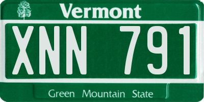 VT license plate XNN791