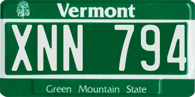 VT license plate XNN794