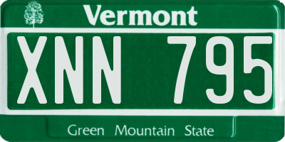 VT license plate XNN795
