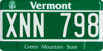 VT license plate XNN798