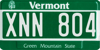 VT license plate XNN804