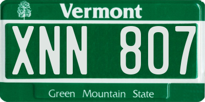 VT license plate XNN807