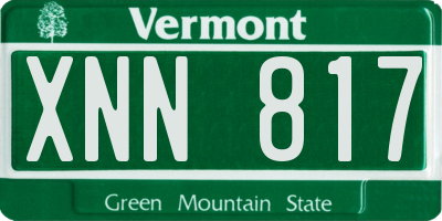 VT license plate XNN817