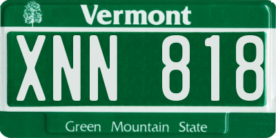 VT license plate XNN818