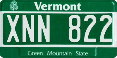 VT license plate XNN822