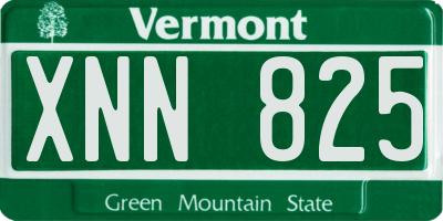 VT license plate XNN825