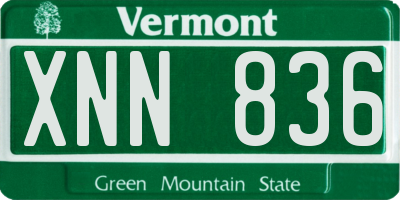 VT license plate XNN836