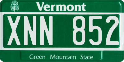 VT license plate XNN852