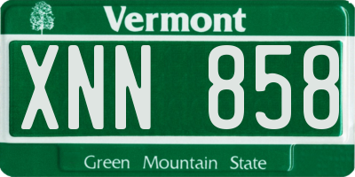 VT license plate XNN858