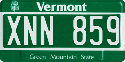 VT license plate XNN859