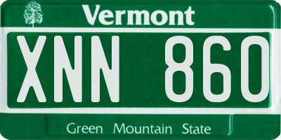 VT license plate XNN860