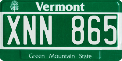 VT license plate XNN865