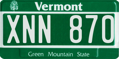 VT license plate XNN870