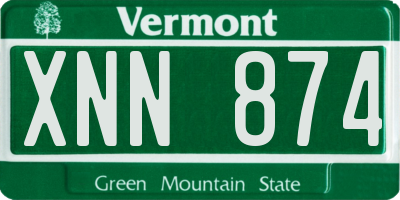 VT license plate XNN874