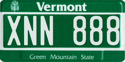 VT license plate XNN888