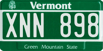 VT license plate XNN898