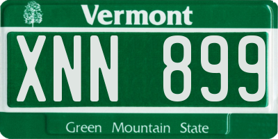 VT license plate XNN899